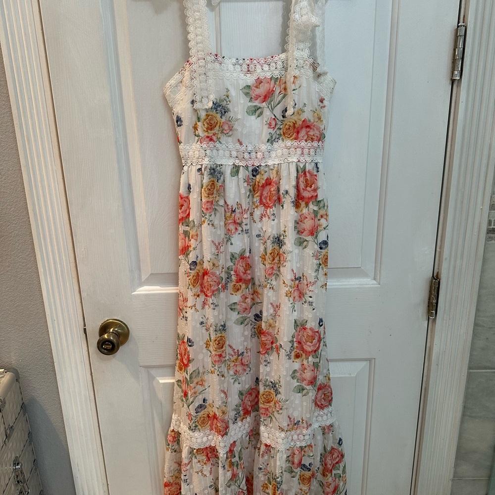 Blu Pepper Multicolor Floral Lace Blouse